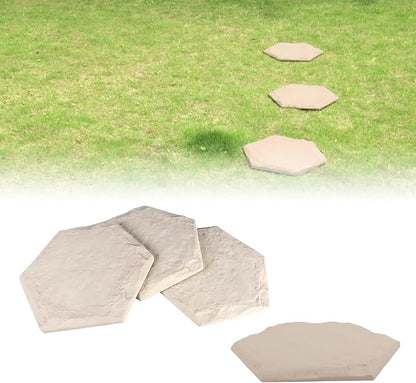Slip-Resistant Hexagonal Pavers with Textured Easy Ground Installation Garden Decor 4-Piece Pet Friendly Garden Pathway Markers