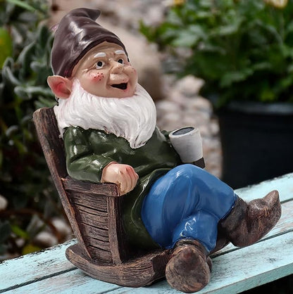 Tirifer Drinking Coffee Garden Gnome Statue Decoration, 7.3" Garden Figurine Ornament Sculpture for Outdoor Indoor Home Lawn Yard Balcony Porch Patio