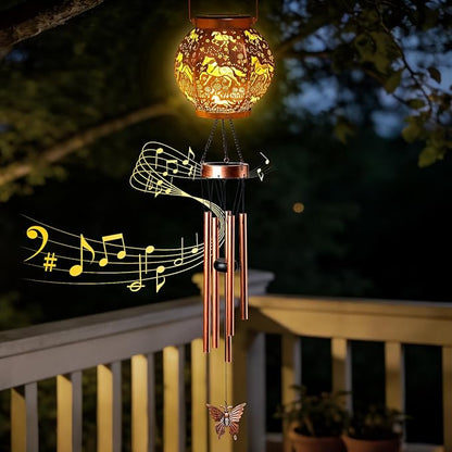Horse Wind Chime, Waterproof Hanging Solar Light for Outdoor Courtyard is a for mom, Grandma, Sisters and Women on Christmas, Mother's Day and Thanksgiving