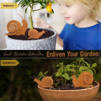 3pcs Metal Yard Art,Snail Garden Decor, Outside Lawn Ornaments Porch Backyard Sculpture, Patio Lawn Garden Yard Decorations