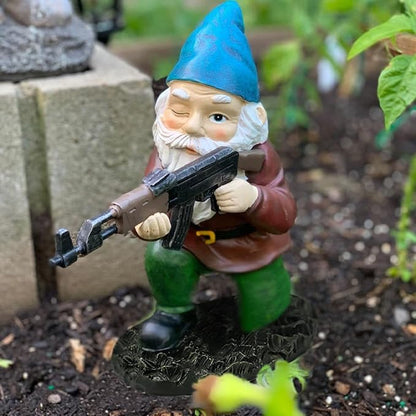 Military Garden Gnomes, Garden Statues Gnome with Gun, Funny Army Gnomes Soldiers Tactical Statue for Indoor Outdoor, Patio, Yard, Lawn, Christmas Ornaments, Home Décor