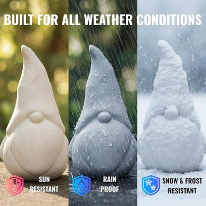 OLOMA Concrete Garden Gnome Statue Outdoor Decor Heavy Stone Statue with Protective Resin Coating Weather Resistant Decorative Garden Accent for Yard Patio Walkway Landscape