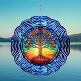Tree of Life Wind Spinner, Unique 12Inch 3D Stainless Steel Wind Spinner, Birthday Gifts for Women Men,Hanging Decor for Outdoor Garden Patio Porch
