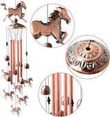 Horse Wind Chimes Outdoor, for Women,Horse Lover Birthday Gifts for Men/Mom/Grandma Metal WindChimes Outside/Indoors, Lawn, Patio, Garden Decor, Yard Decorations