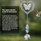 Suncatcher Gift for Sister Birthday, Best Sister Ever Crystal Hanging Ornament, Unique Sun Catcher for Indoor Windows, Heart Shaped Rainbow Maker