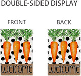 1Pcs Easter Garden Flag 12x18 Inch, Double Sided Weatherproof Garden Flag for Outside, Cute Carrot Yard Banner, Welcome Garden Flag, Spring Lawn Sign, Easter Garden Flags for Outdoor Decor