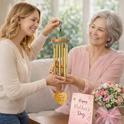 Vexillum 26 Inch Heartfelt Wind Chimes Gift for Mom – Warm Message to Express Love, Relaxing Tones, Long-Lasting Quality, Beautiful Home Decor for Mother’s Day Mom's Birthday or Christmas