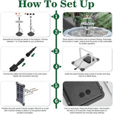 Solar Water Fountain, 6W Solar Bird Bath Fountain Pump with Color LED Lights, 3 Interchangeable Nozzles & Easy Installation, Solar Powered Fountain for Garden, Bird Bath, Patio, Yard, Pond