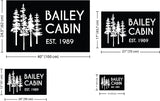 Personalized Metal Cabin Wall Art, Custom Pine Tree Metal Sign, Last Name Sign for Outdoor, Farmhouse Decor, Forest Design Family Name Sign, Mountain House Sign, Over Fireplace Art, Housewarming Gift