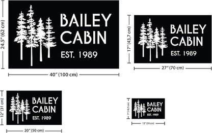 Personalized Metal Cabin Wall Art, Custom Pine Tree Metal Sign, Last Name Sign for Outdoor, Farmhouse Decor, Forest Design Family Name Sign, Mountain House Sign, Over Fireplace Art, Housewarming Gift