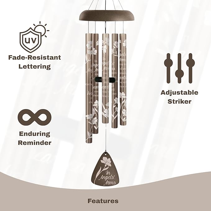 Carson 30" 'Angels' Arms' Memorial Wind Chime- Garden/Patio/Porch Outdoor Decor