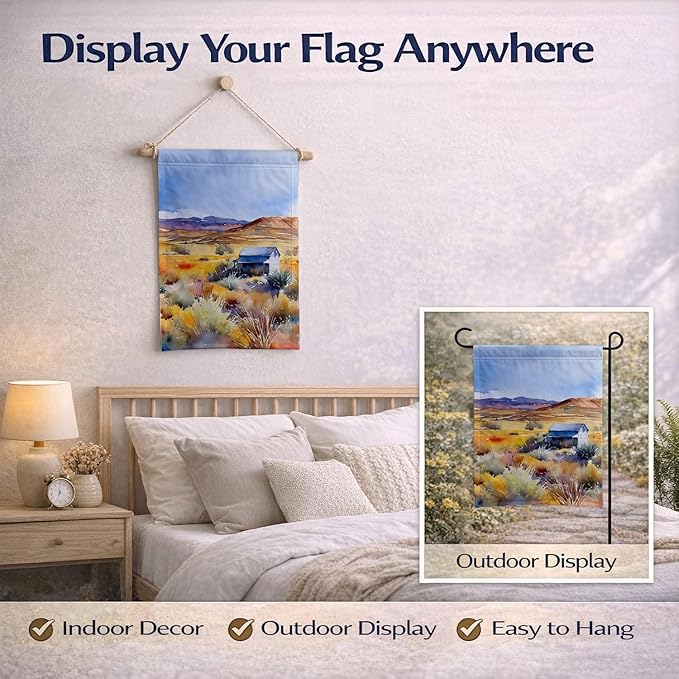 Caroline's Treasures Nevada Sagebrush in Watercolor Garden Flag Mailbox Flag Decorative Yard Flag Banner Outside Patio Artwork Yard Flower Beds, Garden Size, Multicolor