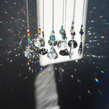 YU FENG 5 Pcs Crystal Suncatchers with Colorful Beads for Window Decoration Ornament for Christmas Tree