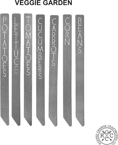 Customizable 12" Metal Garden Markers - Personalized Plant Labels, Herb & Vegetable Stakes, Outdoor Garden Signs, 80+ Varieties for Easy Plant ID (7 pack - 12 inches long)