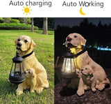 Garden Statues Dog Solar Hanging Light, Courtyard Resin Simulated Handicraft Dog Statue Ornament, Garden Yard Entrance Decoration.