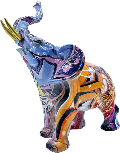 Colorful Elephant Statue Sculpture Frgurine Gift for Home Office Living Room Desktop Decoration Garden Figurines Outdoor Decor Frgurines (Small)