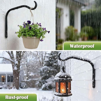 Lifyzoon Durable Plant Hangers Brackets: 2 Pack 12 Inch Outdoor Metal Hanging Plant Brackets - Rustproof Wall Hooks for Hanging Flower Basket Bird Feeders Wind Chimes and Lanterns