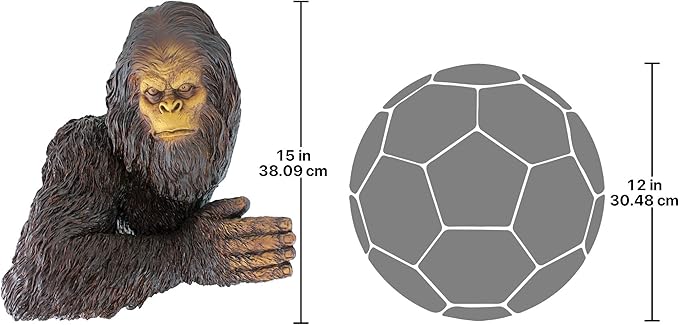 Design Toscano DB583078 Bigfoot The Bashful Yeti Indoor/Outdoor Garden Tree Sculpture, 15 Inches Wide, 12 Inches Deep, 15 Inches High, Handcast Polyresin, Full Color Finish