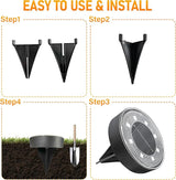 Siatom Solar Ground Lights 12 Pack, IP68 Waterproof Solar In-Ground Light for Outdoor, Flat Landscape Lighting, Garden Disc Light for Pathway, Walkway, and Yard - 12 Pcs (Blue)