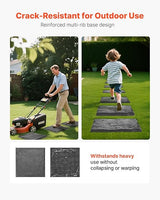 VEVOR Garden Stepping Stones, 4Pcs 15.5 x 15.5 in, Decorative Stepping Stones with Stakes, Weather-Resistant Plastic Pathway Pavers, Smooth Surface, Outdoor Walkway for Lawn Patio Landscape, Grey