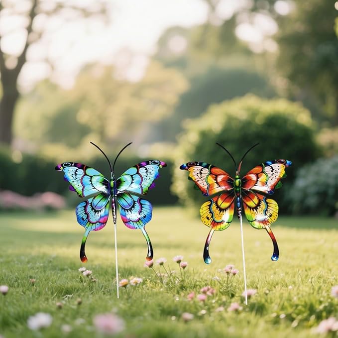 A Set of Adorable Wrought-Iron Garden planters is Suitable for Various Places Such as patios, courtyards, corridors, etc. (Butterfly)