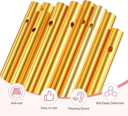 M METERXITY 20-Pack Wind Chime Tubes, Aluminum Wind Chime Empty Tubes, Metal Wind Bell for Adults Arts and Crafts/DIY Home Garden Outdoor Hanging Decorations [1x12cm, Gold]