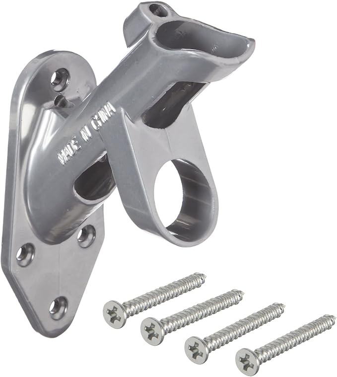 Evergreen Flag Bracket Two-Position 45 and 90 Deg | Aluminum | Silver | Hardware Incl | Outdoor Home and Garden Décor | Residential or Commercial | Wood Metal Plastic Pole - Not Included