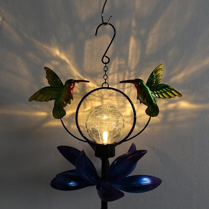 Taman Solar Wind Chime - 35"Hummingbird Solar Lights Wind Chimes Valentine's Day Gift with Spinner for Outside Deep Tone Decorative Memorial Gift for Home, Outdoor, Yard, Patio, Balcony, Garden Decor