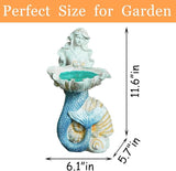 Teaeeno Outdoor Mermaid Decor Garden Statues with Solar Lights,Art Mermaid Figurine,Mermaid Decor for Home,Solar Lawn Ornament,Animal Solar Outdoor Decor,Solar Lamp Decor for Patio Decor Waterproof