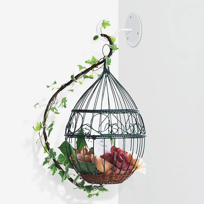 Ceiling Hooks for Hanging Plants, Metal Plant Hooks Wall Mount Hangers for Hanging Plants, Bird Feeders, Wind Chimes, Lanterns, Planters - Outdoor Decoration Hooks (3 Pack) (White)