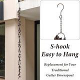 8.5 FT Rain Chain, Leaves Rain Chains for Gutters and Downspouts, Decorative Rain Chains for Outside, Metal Rain Catcher Gutter Chain Downspout, Decorate Your House and Garden, Antique Copper
