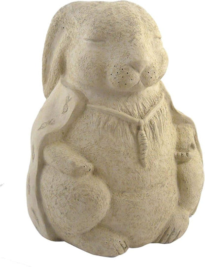Modern Artisans Meditating Rabbit - Cast Stone Garden Sculpture, Large Size, American Made