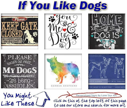 Dog Decor – Keep Gate Closed Metal Sign – Funny Pet Wall Art for Home – Indoor/Outdoor Use – Rustic Animal Quote Sign – Gift Idea for Dog Moms and Pet Lovers