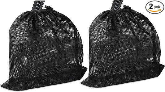 Black Nylon Mesh Pump Barrier Bag, 2 Pack 17.7"x17.7" for Pond Biological Filters and Submersible Outdoor