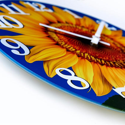 Yoiolclc Outdoor Clock Waterproof-Decorative Sun Flower Wall Clocks for Pool Patio Porch Garden(12 Inch,Sunflower)