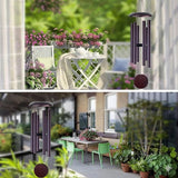 Wind Chimes for Outside Deep Tone, 45" Large WindChimes with 6 Tubes Tuned to E Pentatonic Scale, 100% Rustproof Aluminum, Memorial Gift or Garden, Patio, Porch and Outdoor Decor(Bronze)