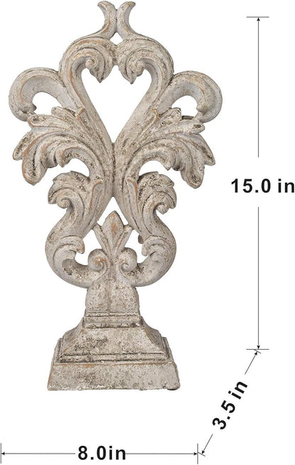 A & B Home 15" Decorative Abstract Cement Sculpture with Distressed Finish for Indoor and Outdoor Use