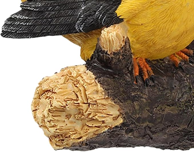 Bird Model Resin Bird Figurine Tropical Tree Hanging Ornaments Animal Bird Statue for Wedding Garden Fence Porch Decoration - Yellow