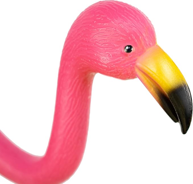 GiftExpress Pink Flamingos Yard Decorations - 2 Pack Small 14" Tall Plastic Flamingo Statue w/Metal Stakes - Lawn Ornaments & Garden Decor for Outdoor Parties