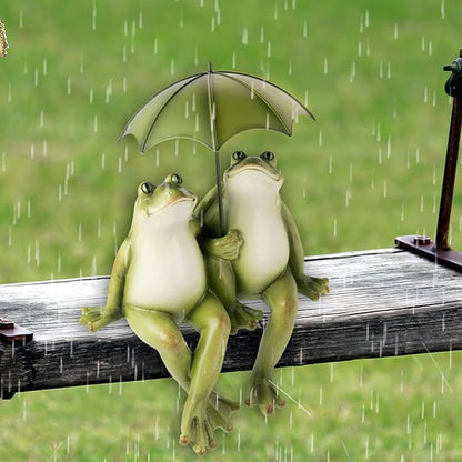 Couple Frogs Garden Outdoor Statue - Frogs Decor Garden Statue 8.5" x 11" x 6.5"