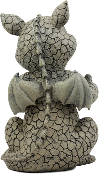 Ebros Whimsical Good Job Thumbs Up Dragon Garden Statue Faux Stone Resin Finish 10" H Dungeons and Dragons Mythical Fantasy Sculpture Guest Greeter Home Decor