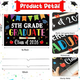 5th Grade Grad Yard Sign - Class of 2026 Fifth Grade Graduate Lawn Sign with Stake School Congrats Graduation Decors Colorful Waterproof Graduation Party Favors for Outdoor Garden Photo Booth Props