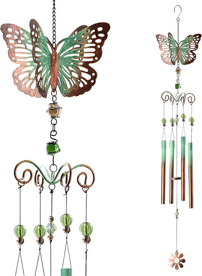 Butterfly Gifts for Women/Men, Butterfly Wind Chimes for Garden/Yard Decor,Birthday for Grandma/Mom，31in