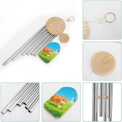 Wind Chimes for Outside Metal Wind Chimes Cats and Butterflies Garden Backyard and Patio Decoration