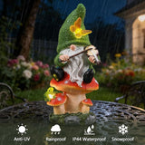 Solar Gnomes Garden Statue Decor for St. Patrick's Day,Gnome Figurines with LED Light for Garden Decorations for Patio Lawn Balcony Fairy Gardens Housewarming Gifts for Women Mom Grandma