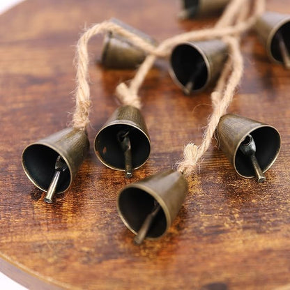 2 Pieces Witch Bells for Door Knob for Protection Handmade Witchcraf Door Hanging Bell Rustic Witch Wind Chimes for Boho Home Room Decor (Rustic)