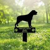 Custom Rottweiler Dog Metal Memorial Garden Stake Personalized Pet Grave Marker Name Sign Remembrance Stake Decor Sympathy Dog Loss,Outdoor Statues for Yard Garden Lawn Patio Pathway Grave Gift.