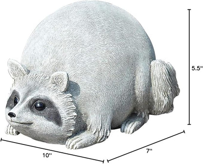 Roman 16278 Raccoon Pudgy Pals Grey 10 x 5.5 Inch Resin Stone Indoor Outdoor Garden Figurine