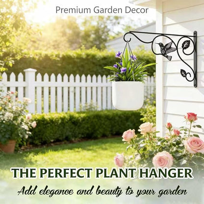 Plant Hooks for Hanging,2 Pack Outdoor Wall Hooks,Sturdy Metal Hanging Plant Hook, 12 Inch Heavy Duty Hooks for Hanging Planters,Wind Chimes,Lanterns,Bird Feeders,Garden,Home,Patio Decor,Black