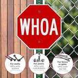 Whoa Sign, 18x18 Inches, 3M EGP Reflective .063 Aluminum, Fade Resistant, Made in USA by Sigo Signs